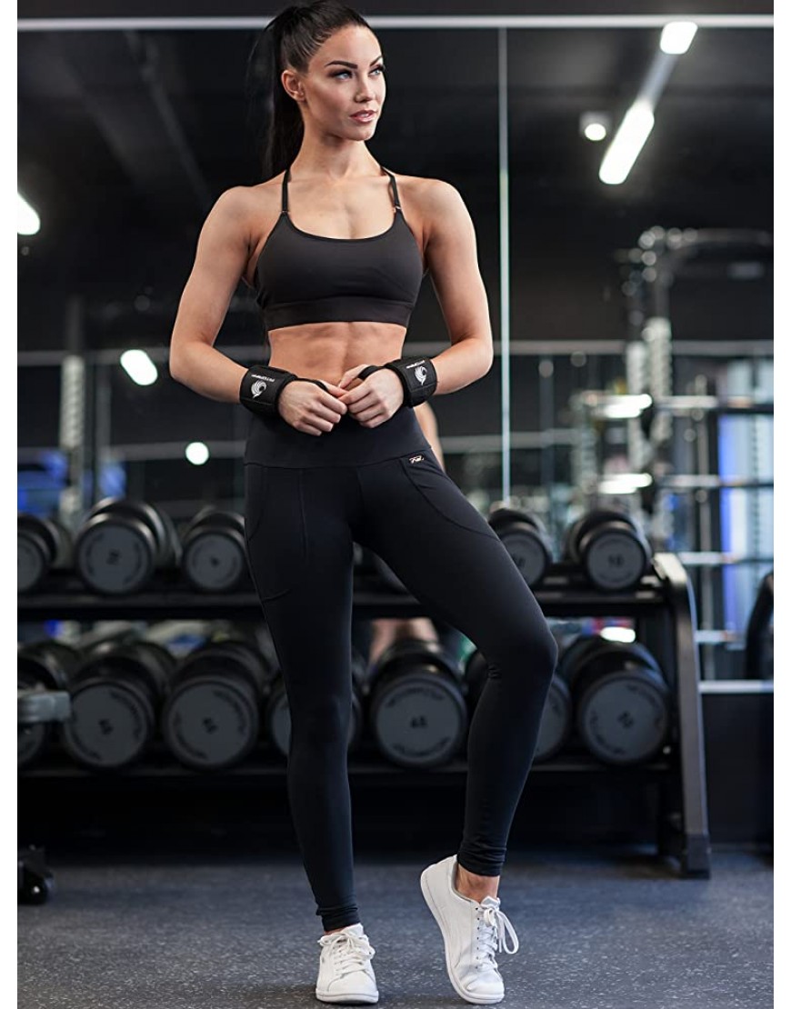 Fitgriff® Handgelenk Bandagen + Zughilfen 2er Set für Krafttraining Bodybuilding Gewichtheben für Frauen und Männer - BYPTA314