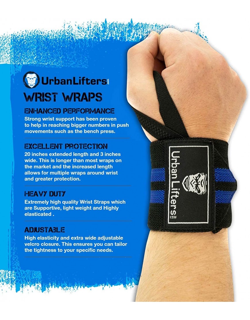 Handgelenkbandage [2er Set] Weight Lifting Wrist Wraps Heavy Duty Wrist Support for Weight Training Bodybuilding Olympic Lifting Power Lifting Crossfit and Strongman - BLQVN6JW