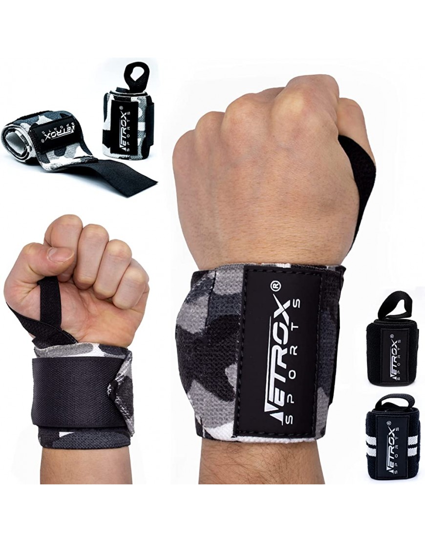 NetroxSports® Professionelle Handgelenk Bandagen | Handgelenkbandage für Fitness Kraftsport und Bodybuilding | Handgelenkstütze Krafttraining Herren und Damen - BBOQR4VB