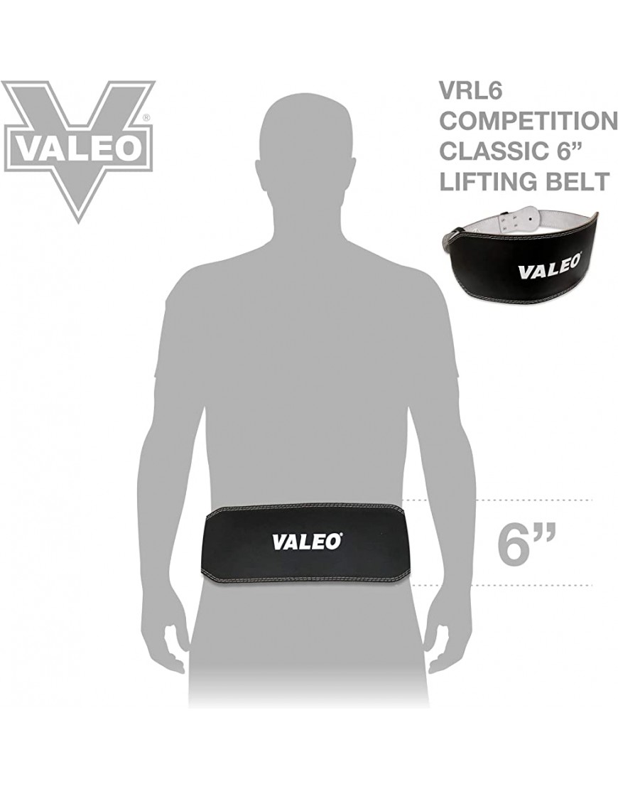 Valeo VRL 6 gepolsterte Leder Lifting Gürtel für Männer und Frauen mit Rückenstütze für Gewichtheben und Wildleder gefüttert Schaumstoff Lendenpolster - BDJSOKV7