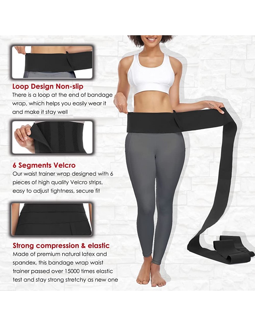 GlamourGarden Waist Trainer for Women Waist Trimmer Bandage Wrap Body Shaper Belt Invisible Tummy Wraps for Stomach Free Size - BBRKQV33