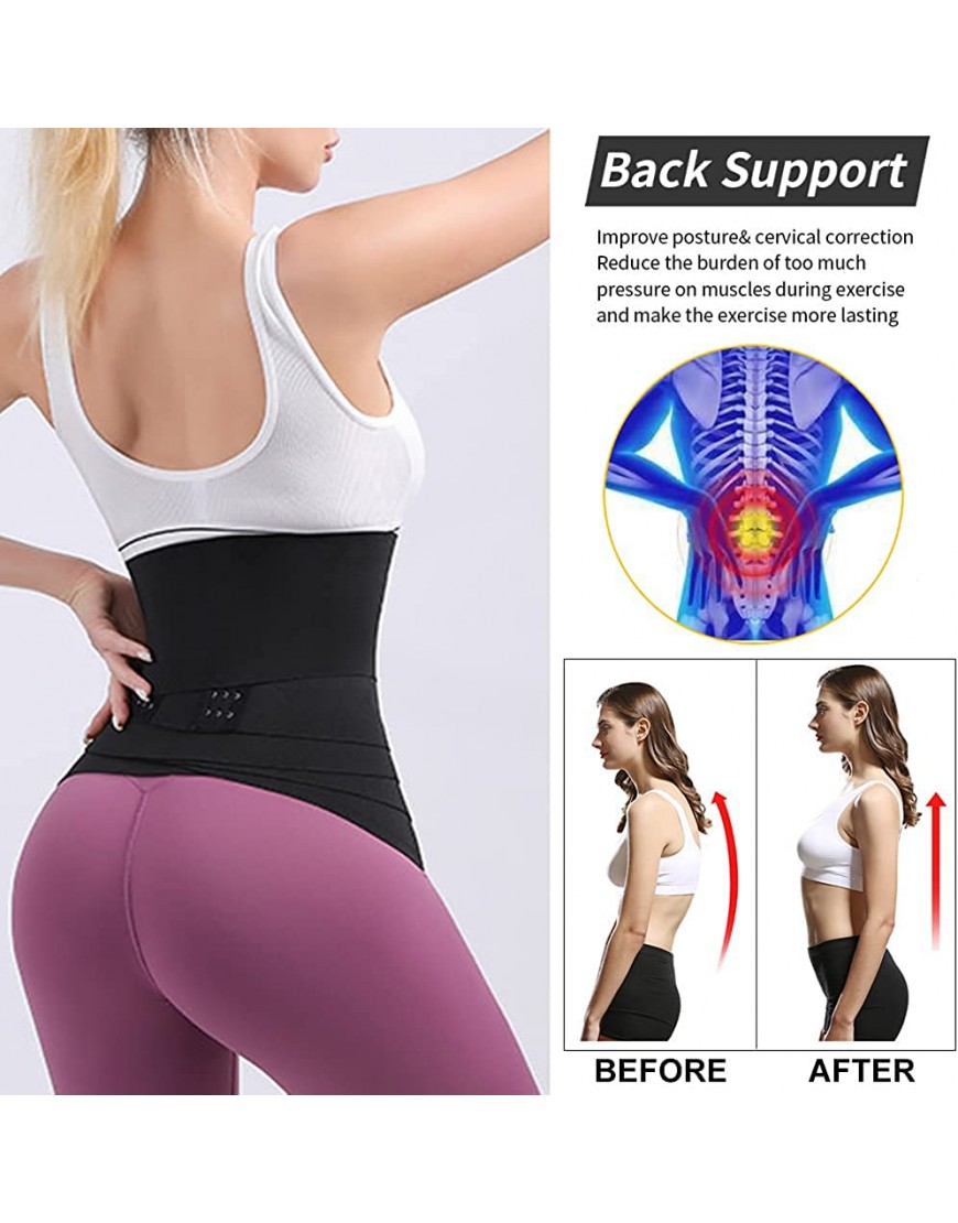 JJunLiM Taillentrainer für Frauen Bandage Bauchwickel Taillenkorsett Plus Size Workout Taillentrimmer für Fitnessstudio Sport Rückenstütze - BTEZQ99B