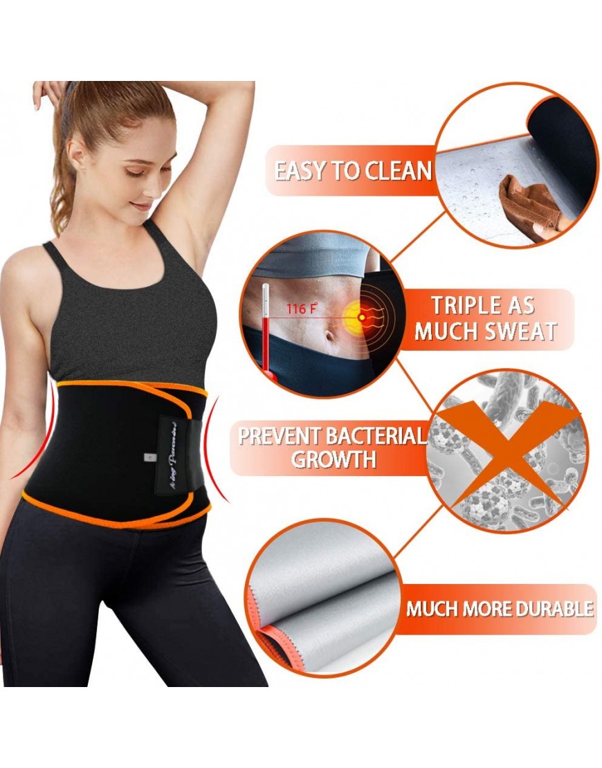 KingPavonini Taillentrimmer für Damen und Herren Taillentrainer – Nano-Silber-Beschichtung Bauchwickel Schweißgürtel für Frauen Workout in Übergröße verbessert - BQGMTE4N