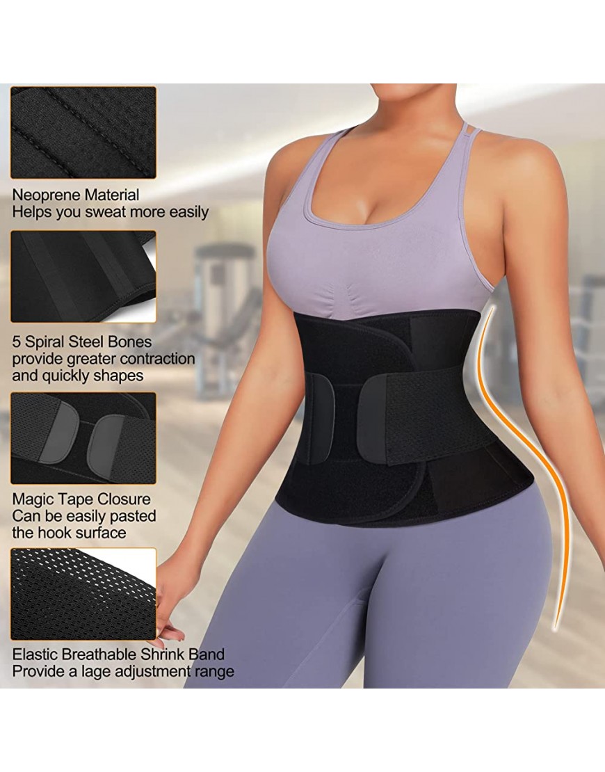 RACELO Taillentrainer für Damen für Sauna Bauchmuskeltraining Bauchband - BCJJQ7J4