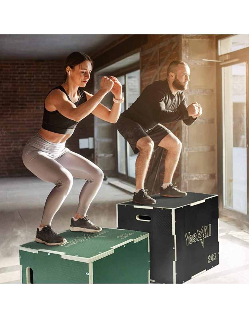 Yes4All 3 in 1 Wooden Plyo Box Plyometric Box Plattform für Home Gym und Outdoor Workout - BMCCL45V