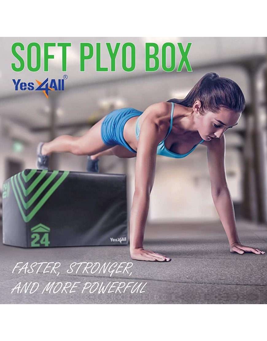 Yes4All Plyo Box Plyometrische Box Plattform für Crossfit Jump-Training & Konditionierung Plyo Jump Box Soft Plyo Box 3 in 1 20 24 30 - BQAKJW75