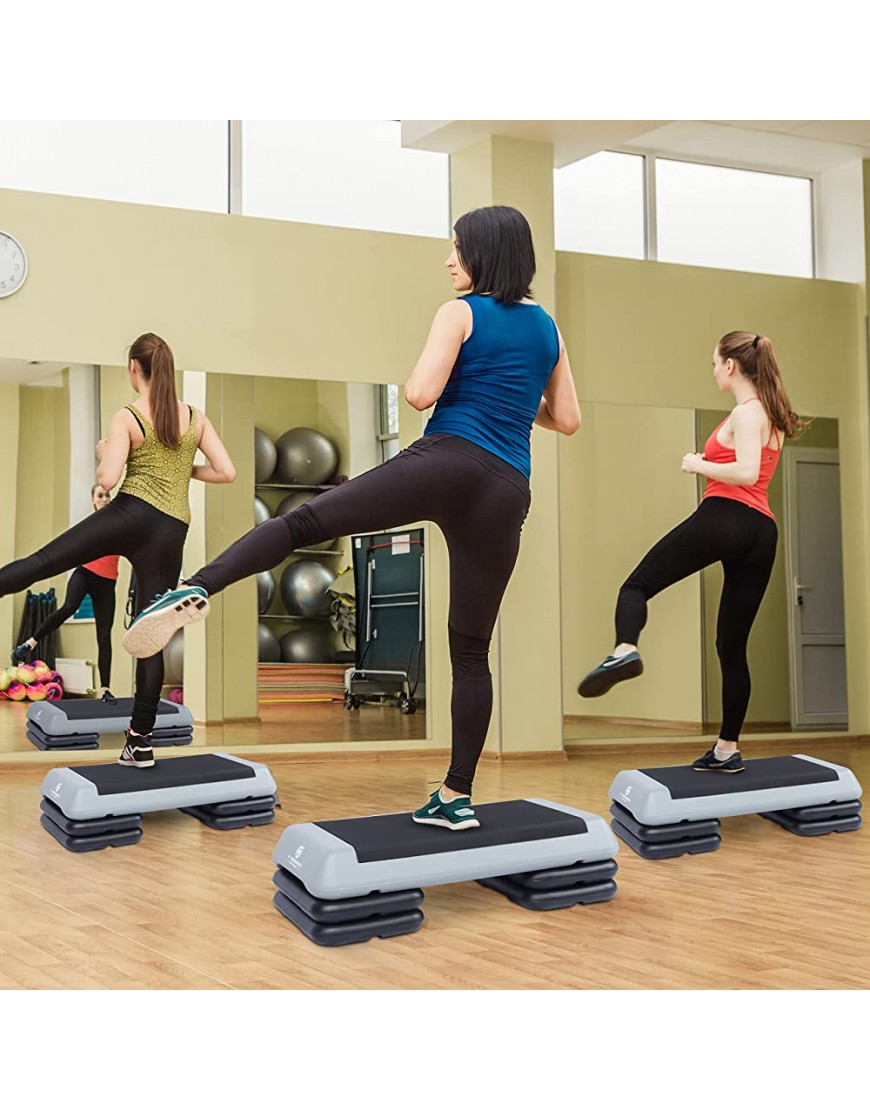 NORTHERN STONE Pro Fitness Aerobic Step für Training Workout Zuhause Fitnessstudio verstellbar 3 Stufen 10 cm 15 cm und 20 cm - BHBXB7KJ