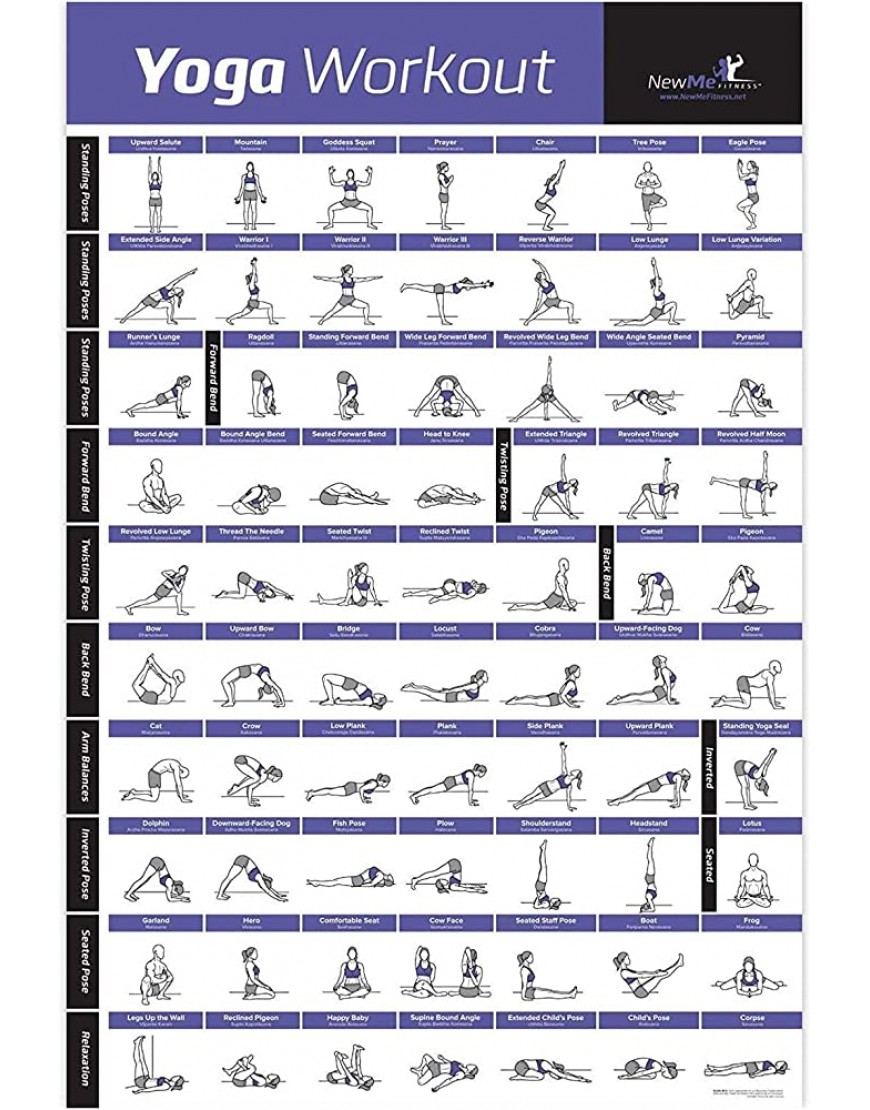 DOJO Yoga Pose ÜBung Poster für KöRper Trainieren Programm Hause Gym Fitness Trainieren Poster - BWNSKAHW