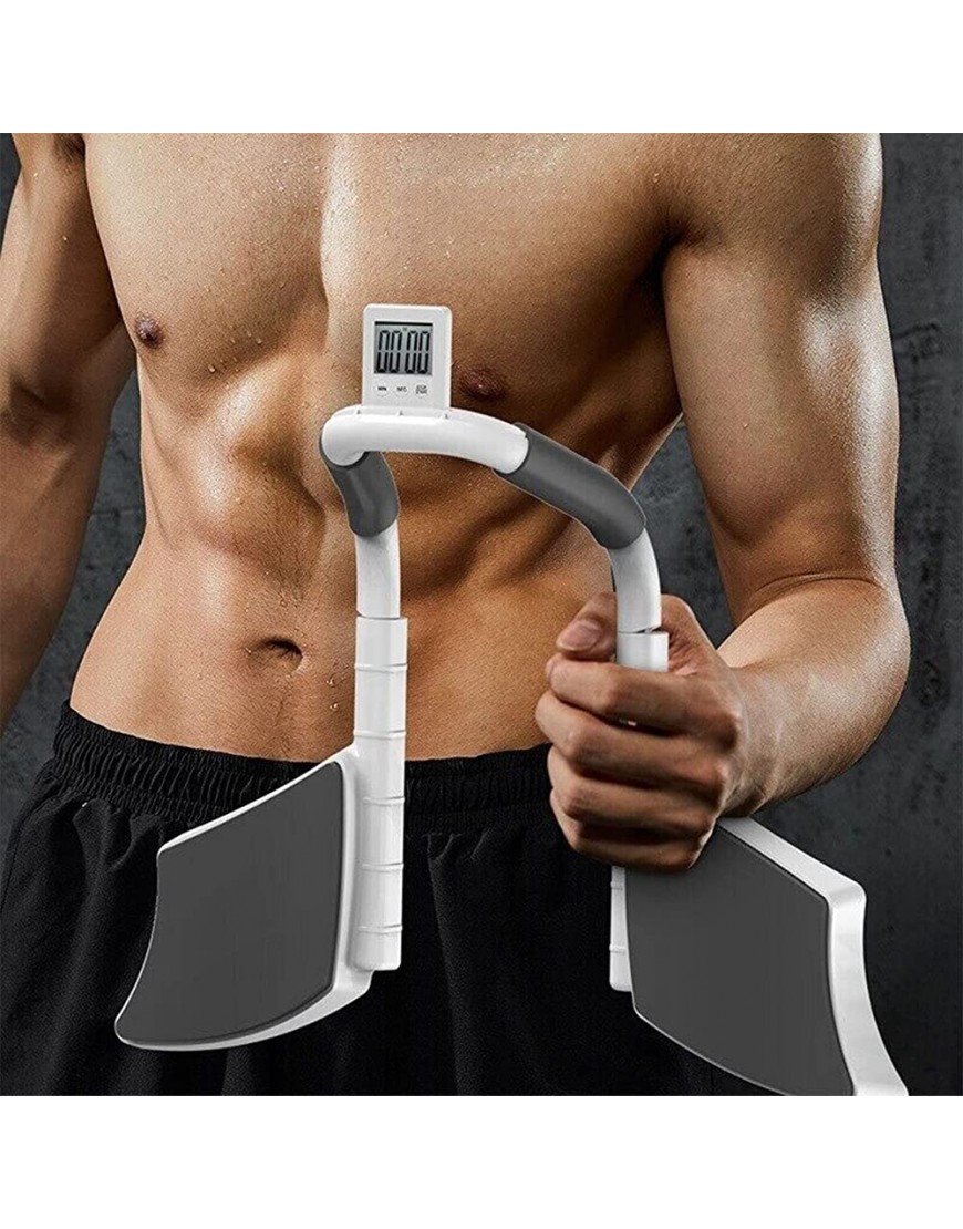 Multifunctional Plank Core Trainer Multifunctional Portable Plank Abdominal Muscle Trainer Flat Support Trainer White+Without Timer - BEZEBK76