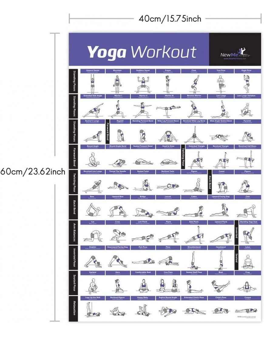 Oikabio Yoga Pose ÜBung Poster für KöRper Trainieren Programm Hause Gym Fitness Trainieren Poster - BJMQUM91