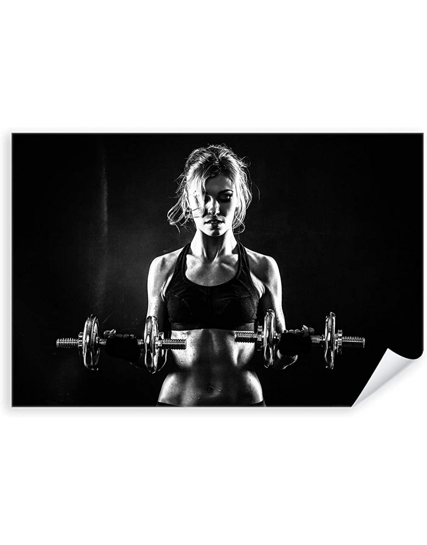 Postereck 3061 Frau Fitness Sport Training Bodybuilding Wandposter Fotoposter Bilder Wandbild Wandbilder Leinwand 60,0 cm x 40,0 cm - BDOIEQK1