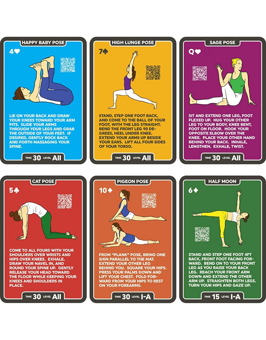 Stapel 52 Yoga-Übungskarten: Entworfen von einem zertifizierten Yogalehrer. Videoanweisungen enthalten. Anfänger bis Fortgeschrittene Posen und Asanas - BHCFHEQB