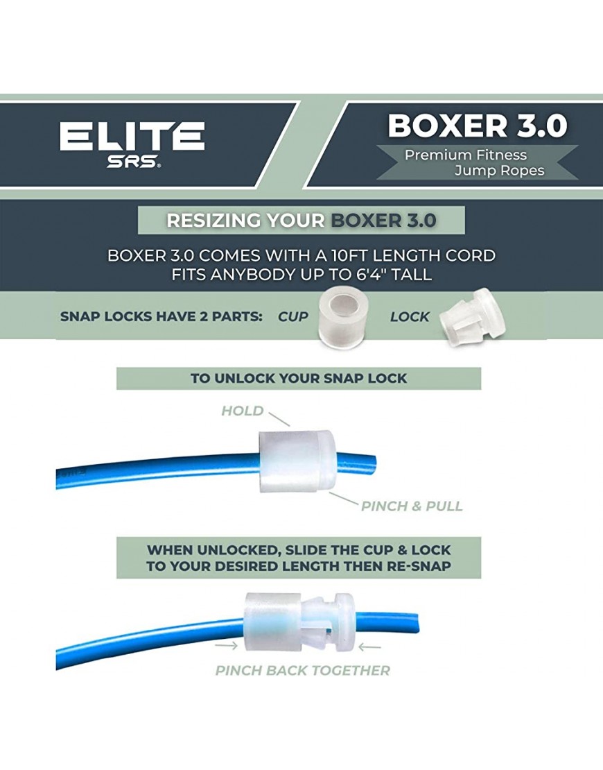 EliteSRS 10 Fuß im Freien bewertet 5 mm PVC Boxer Jump Rope 3.0 mit Leichtgängigkeit Polymer Griffen und ergonomische rutschhemmend Dimpled Grip - BBKGZQ4N