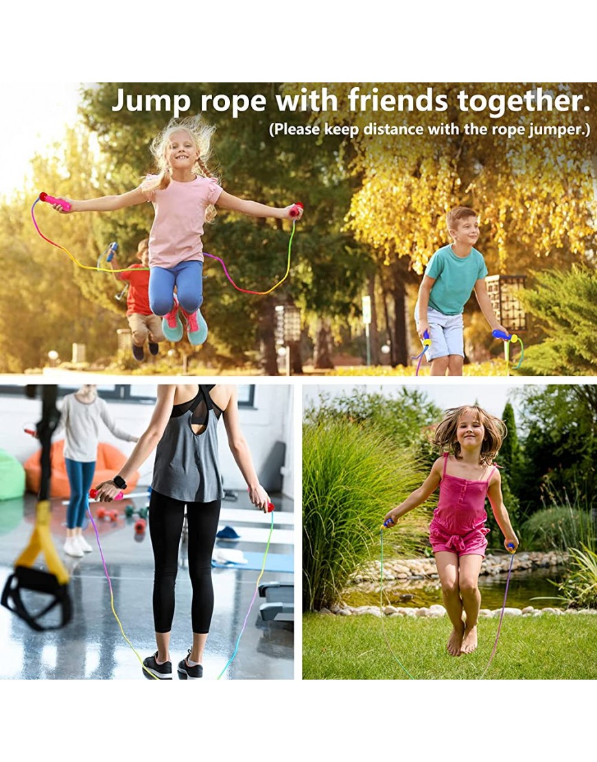 Hianjoo Farbe Springseil Kinder mit Cartoon Holzgriff Speed Jump Rope Für Fitness Ausdauer Geeignet für Jungen und Mädchen 2.5M Länge Einstellbar Seilspringen mit Holzgriff und Baumwollseil - BBFYTHDH