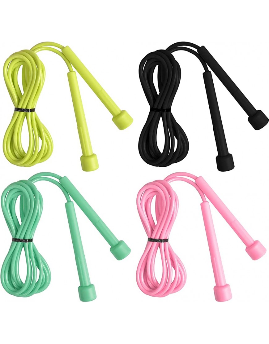 KYSUN 4er Pack Springseil verstellbares Springseil Speed Rope Fitness Speed Rope für Kinder Teenager Erwachsene 4 Farben 2,8m - BAIOTKV5
