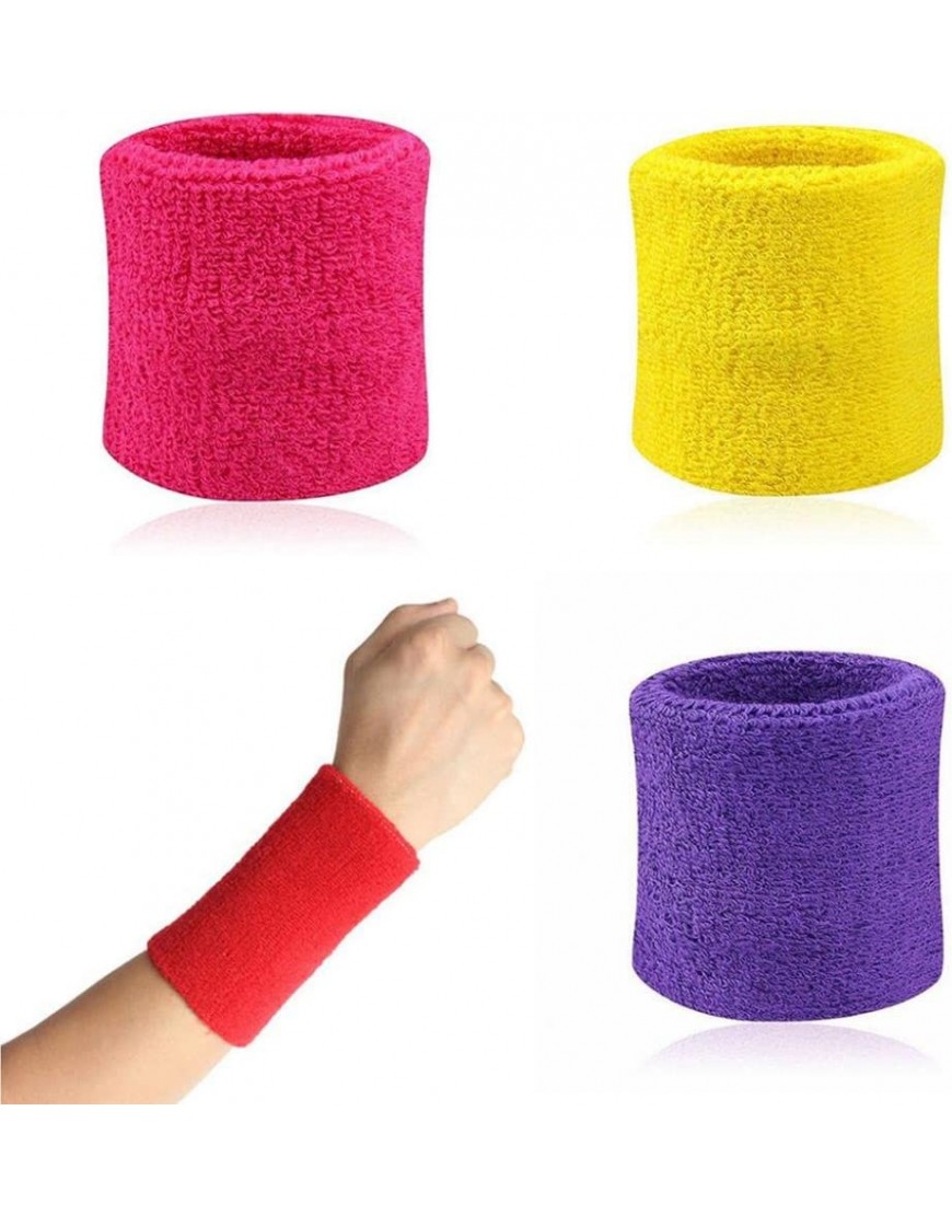 geshiglobal Schweißbänder aus Baumwolle für Handgelenke Sport Tennis 2 Stück - BGGFPKD4