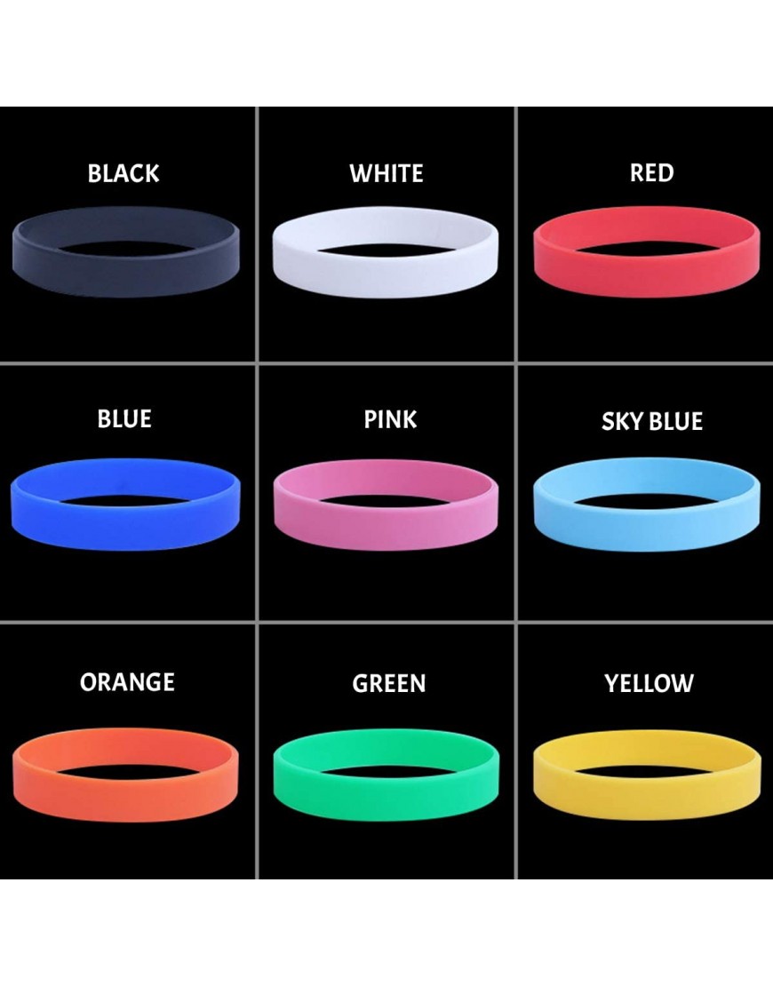 Temeite Kautschukband 100% umweltfreundliches Silikonmaterial Modisch und Design Geeignet für alle Altersgruppen Regenbogen-Silikonarmband Personalisiertes Armband Farbe: Weiß - BDYZAAVH