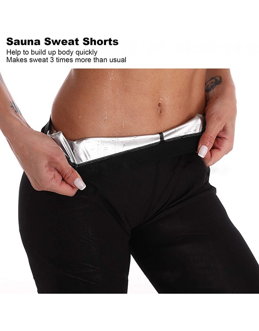Damen Sauna Sweat Shorts Neopren Sauna Sweat Pants Body Shaper Trainingshose für Sport Leggings Body ShaperS M - BMYBT4DH