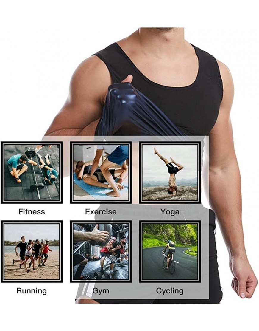 DEYACE Herren Gym Tank Top Sport Unterbrust Sauna Shirt Oberteil Weste figurformend Unterhemd Fitness Neopren mit Bauchweg und Schwitzeffekt - BQAJQNH1