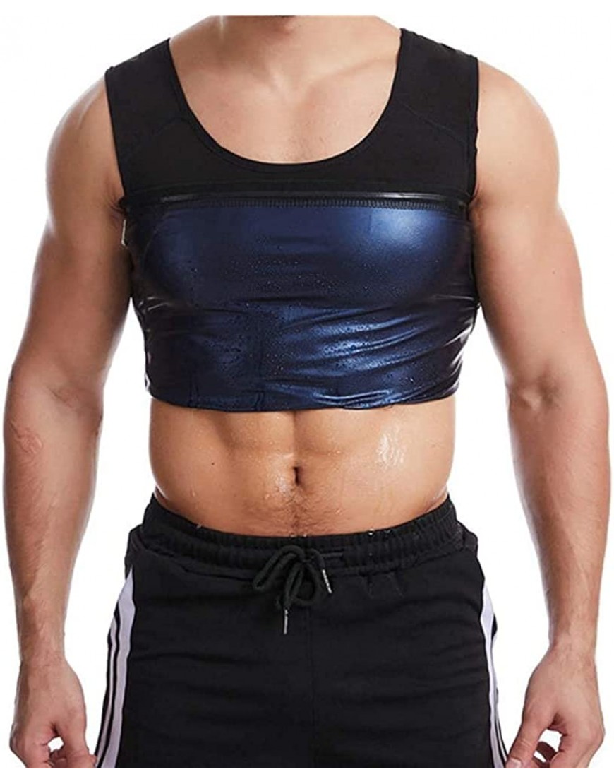 DEYACE Herren Gym Tank Top Sport Unterbrust Sauna Shirt Oberteil Weste figurformend Unterhemd Fitness Neopren mit Bauchweg und Schwitzeffekt - BQAJQNH1