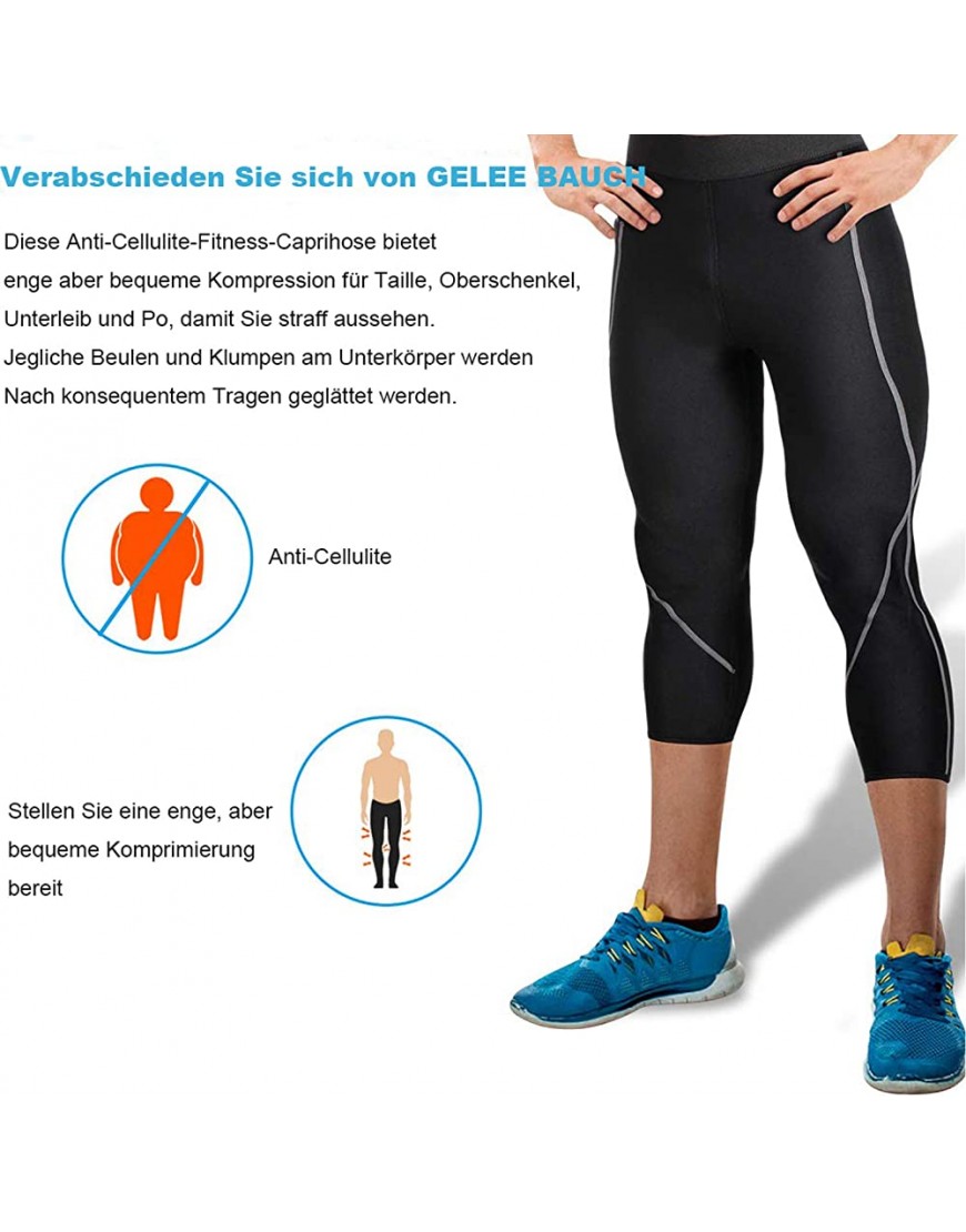 Gotoly Herren Neopren Abnehmen Sport Hose für Gewichtsverlust Hot Thermo Sauna Sweat Caprihose Fitness Workout Body Shaper - BVTEEN73