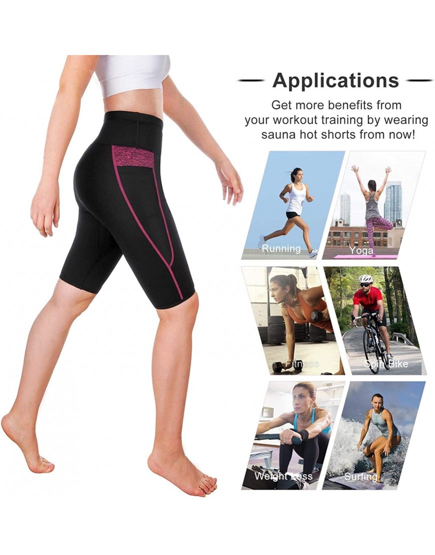 KUMAYES Sauna Shorts Damen Hose Neopren Body Shaper Hosen Sauna Effekt Workout Sporthose Leggings Slimming Schwitzhose Capri - BBYONQ72