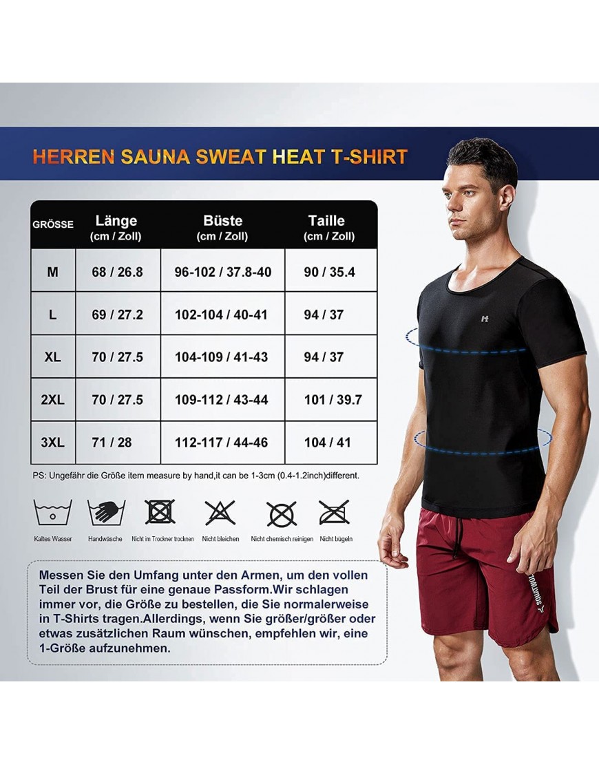 VENI MASEE Herren Sauna-Sweat-Shirt Slimming-Shapewear Comression-Fitness Slimmer-Saunasuits Body Shaper Workout Tank Top Polymer Trainer - BCBEMEW4