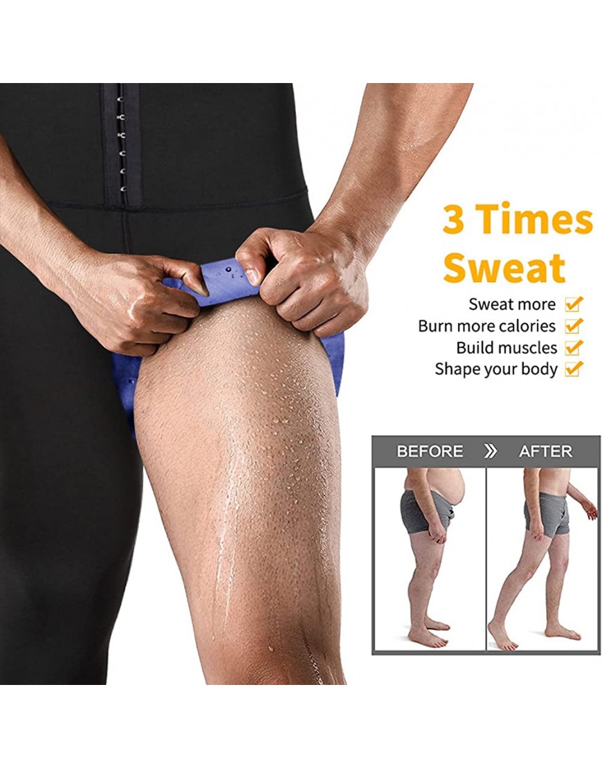 Yokbeer Sauna-Schwitzhose für Männer Hohe Taille Kompression Abnehmen Cinch Sauna-Leggings Workout Body Shaper Saunaanzug Bauchkontrolle Körperformende Sporthose - BUZUEAB4