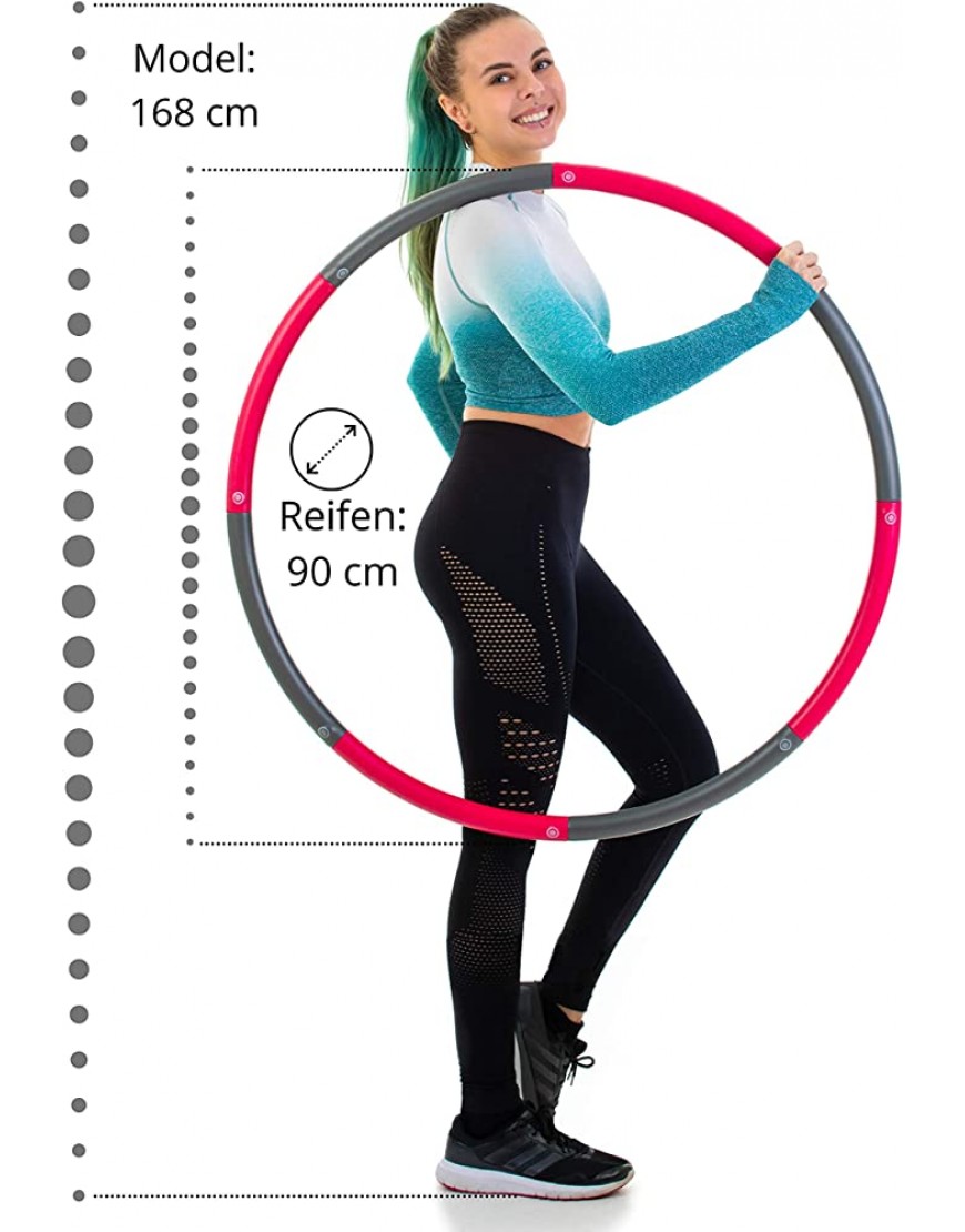 Armadillion Speed Hula Hoop Reifen für Erwachsene [Stabil Kein Wabbeln] 0,9 kg; Fitnessreifen Zum Abnehmen Gymnastikreifen Zerlegbar mit Praktischem Beutel - BOMIU4A9