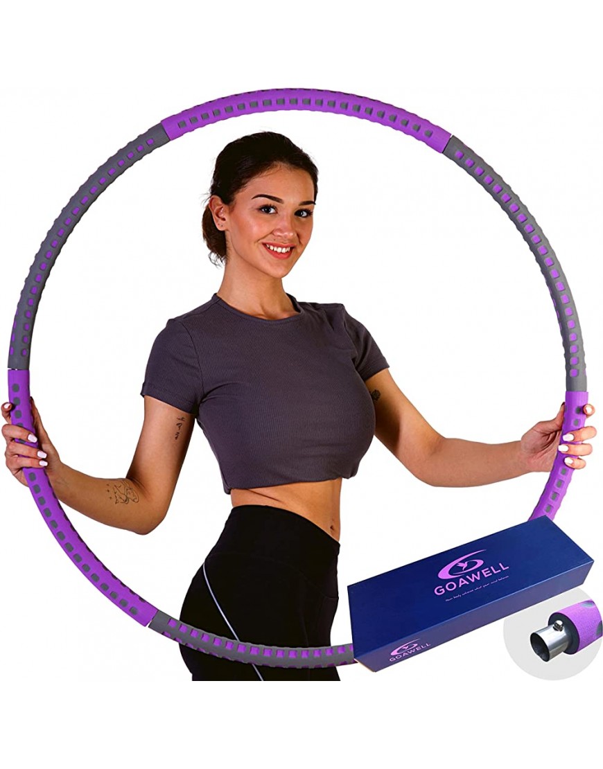 GOAWELL Fitness Hula Hoop Hochwertiger Hula Hoop Reifen für Erwachsene und Kinder Stabiler Edelstahlkern Befüllbar auf 2kg - BQYHD793
