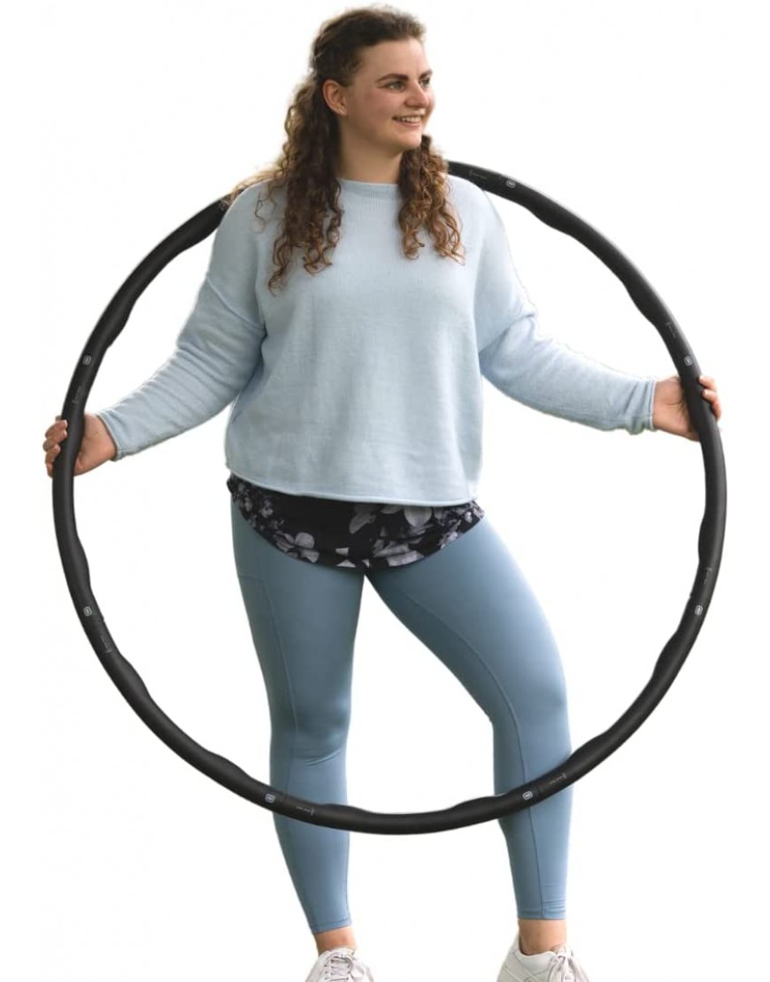 Hula Hoop Reifen extra groß für Erwachsene Hula Hoop Reifen zur Abnahme- Curvy Big Size 1,8 kg Reifen 110cm Durchmesser Hula-Hoop Reifen zum Abnehmen Hulla Hoop Reifen Fitness Schwarz - BHHDAEVB