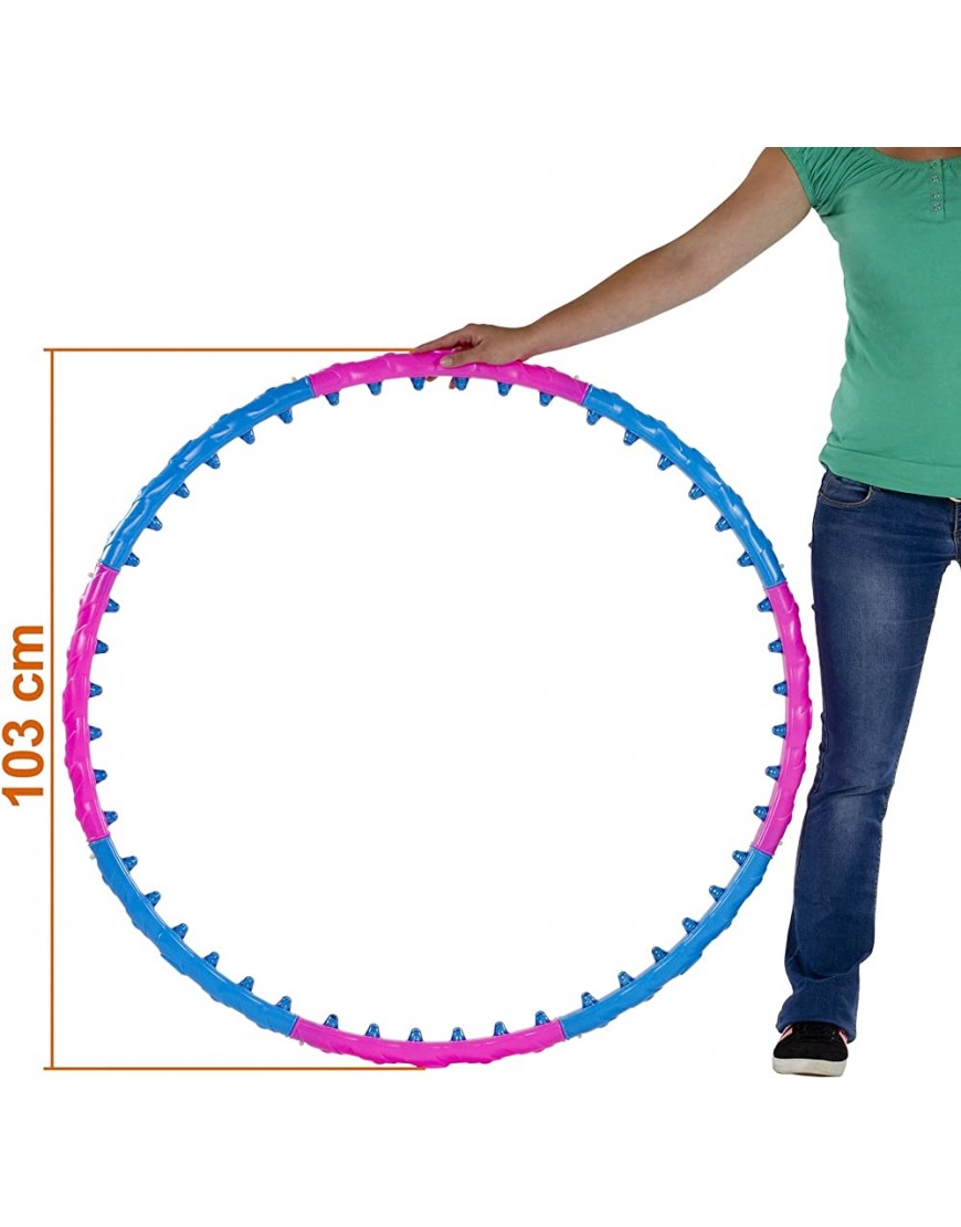 MOVIT Hula Hoop Reifen für Erwachsene und Kinder Massagenoppen und Magnete 3 Varianten: 0,9kg 1,3kg oder 1,7kg Durchmesser 110cm - BAWFDQ5K