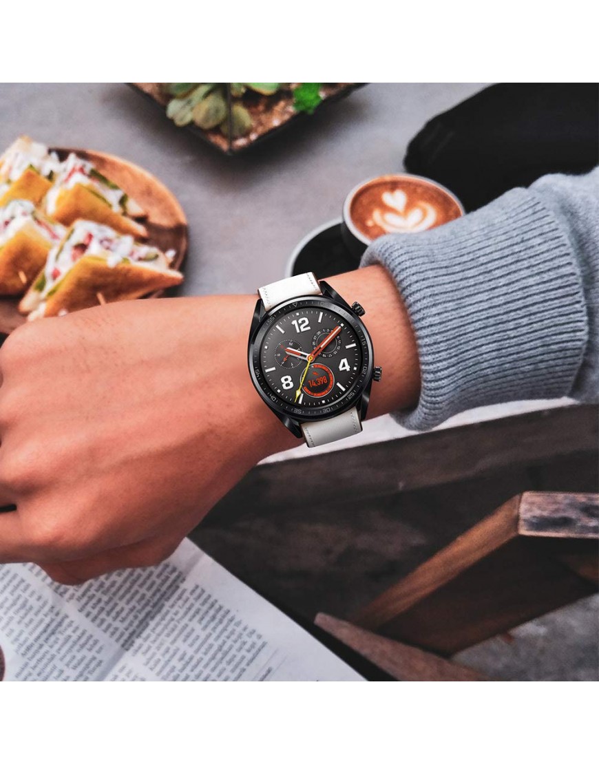 AISPORTS Kompatibel mit Huawei Watch 3 3 Pro Armband Leder Damen Herren 22mm Weiches Atmungsaktives Sportarmband Metall Schmetterlingsschnalle Ersatzarmband für Huawei Watch GT2 Pro GT 2e GT2 46mm GT - BFLWBJHE