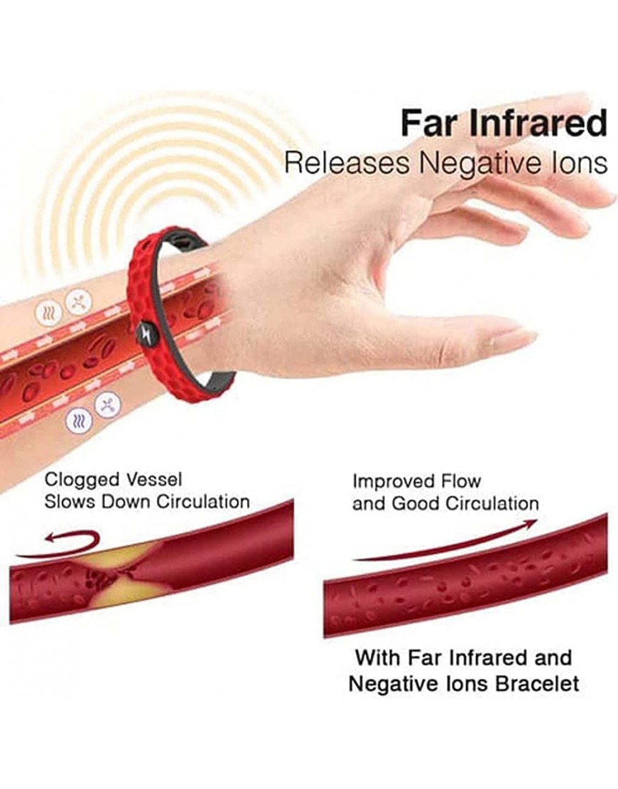 CZHUUXAN 3PCS Red Light Far Infrared Negative Ion Wristband Verstellbare Anti-Static Silicone Sports Bracelet Lymphdrainage Magnetarmbänder Geeignet Für Den Trockenen Wintereinsatz - BRLEK3VJ