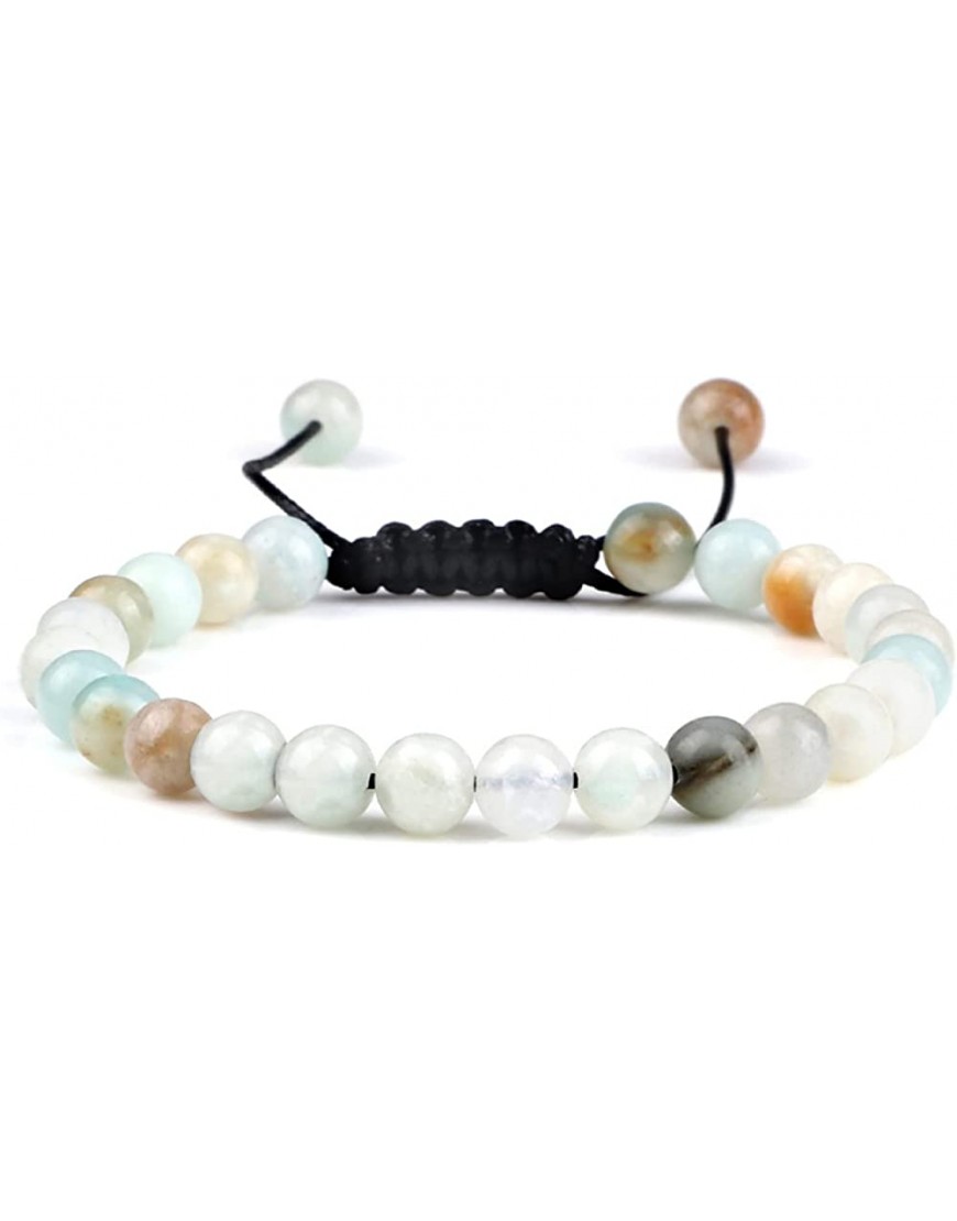 HWRHWR Verstellbare 6 mm Perlen Lavastein gewebte Armbänder handgemachtes Yoga-Geschenk - BKTBXD99