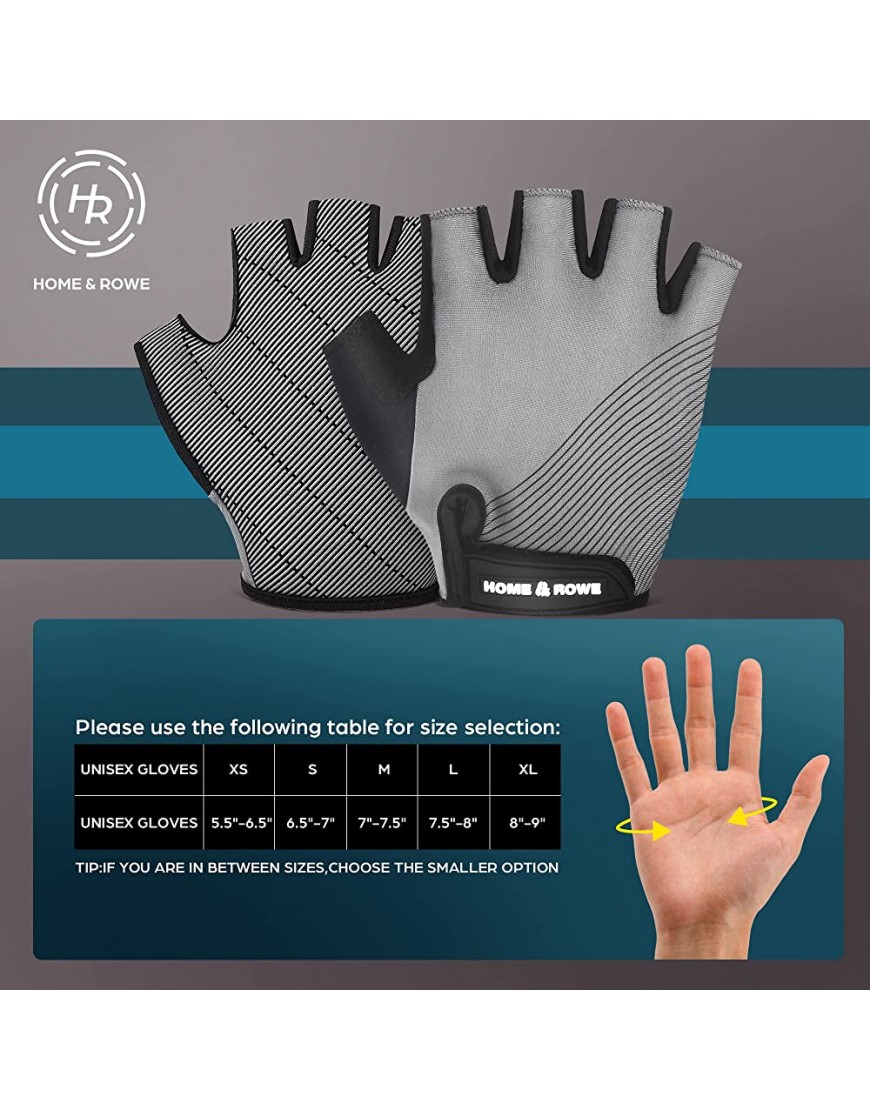 Fingerlose Ruderhandschuhe Perfekte Fitness Handschuhe für Rudergerät Heimtrainer Gewichtheben Radfahren Training Fitnessstudio Workout-Handschuhe für Damen und Herren - BYAODA2B