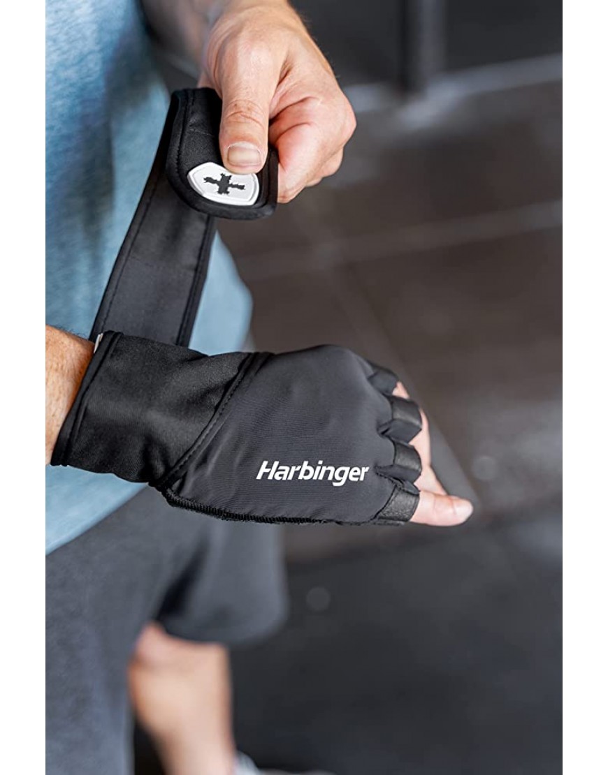 Harbinger Pro Wristwrap Gloves Handschuhe zum Gewichtheben für alle die Flexibilität Atmungsaktivität wünschen Aber maximale Handgelenkstabilität benötigen Extra Large Unisex Schwarz 22280 XL - BMDOY4QD