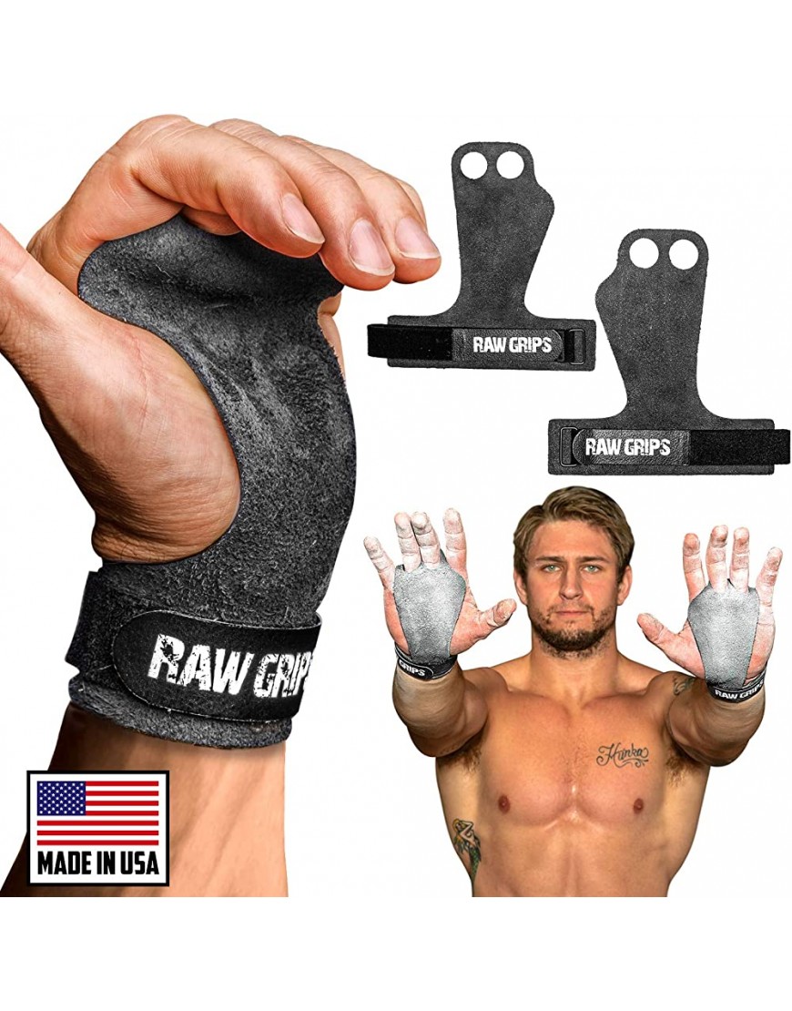 JerkFit Raw Grips 2 Finger Leder Gymnastics Grips mit vollständiger Palm Schutz - BESCI975