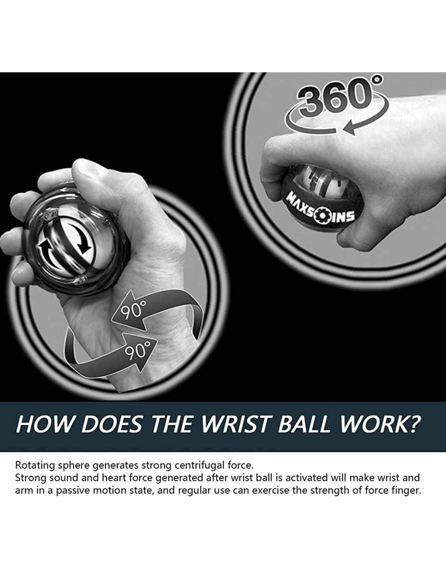 Autuncity Handgelenkübungen Force Ball Power Wrist Ball stärkere Muskelknochen - BSFBSBDB