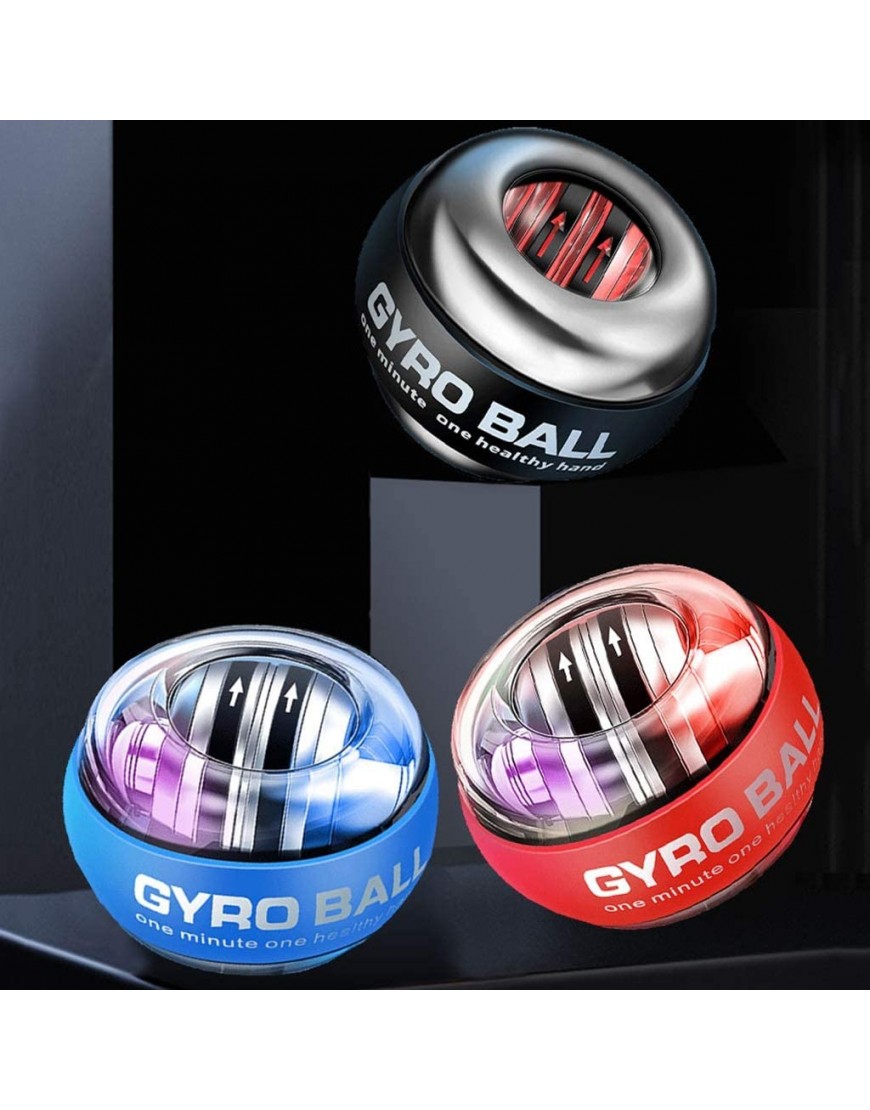 Gyroskopischer handtrainer Ball Auto-Start Wrist Trainer Ball Handgelenkstärker Workout Gyro Ball Mit LED-Leuchten für Stärkere Armfinger Handgelenkknochen Color : Blue - BJXKL72V