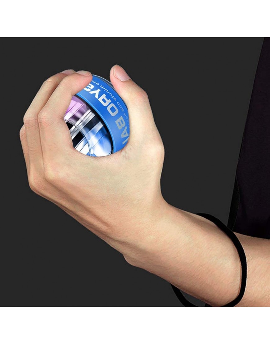 Gyroskopischer handtrainer Ball Auto-Start Wrist Trainer Ball Handgelenkstärker Workout Gyro Ball Mit LED-Leuchten für Stärkere Armfinger Handgelenkknochen Color : Blue - BJXKL72V