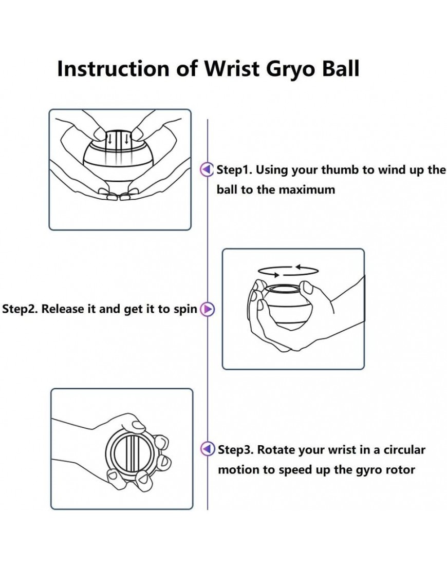 Gyroskopischer handtrainer Ball Handgelenkstrainer LED Gyro Ball Stummschaltung Autostart Spinner Gyroscopic Wrist Ball für Das Training Arm Fingers Wrist Bones Color : Red - BPJGQN7K