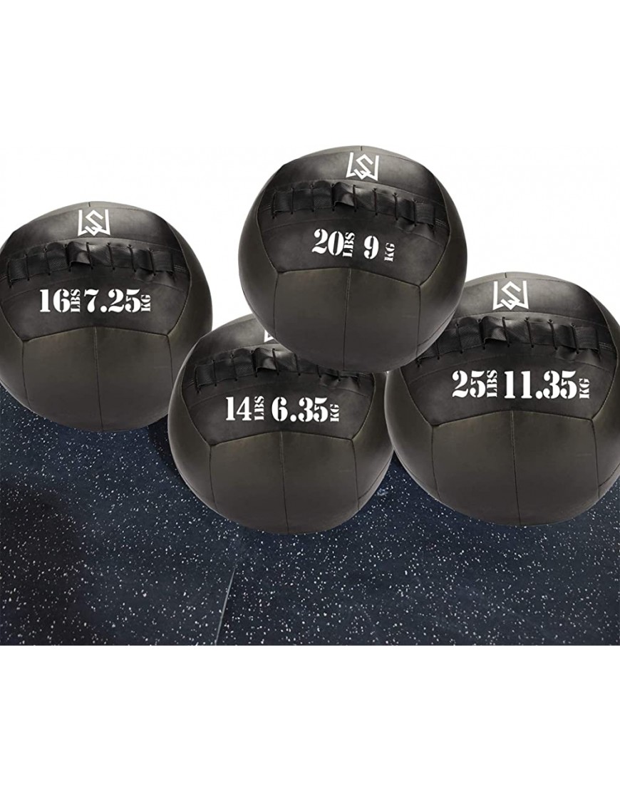 Wall Ball Medicine Ball for Slamming--Surface Non-Slip Material-Exercise Ball Set for Crossfit-Plyometrics-Core Training and Cross Training Lunge and Partner Toss10 14 16 20 25lbs - BLGHH788