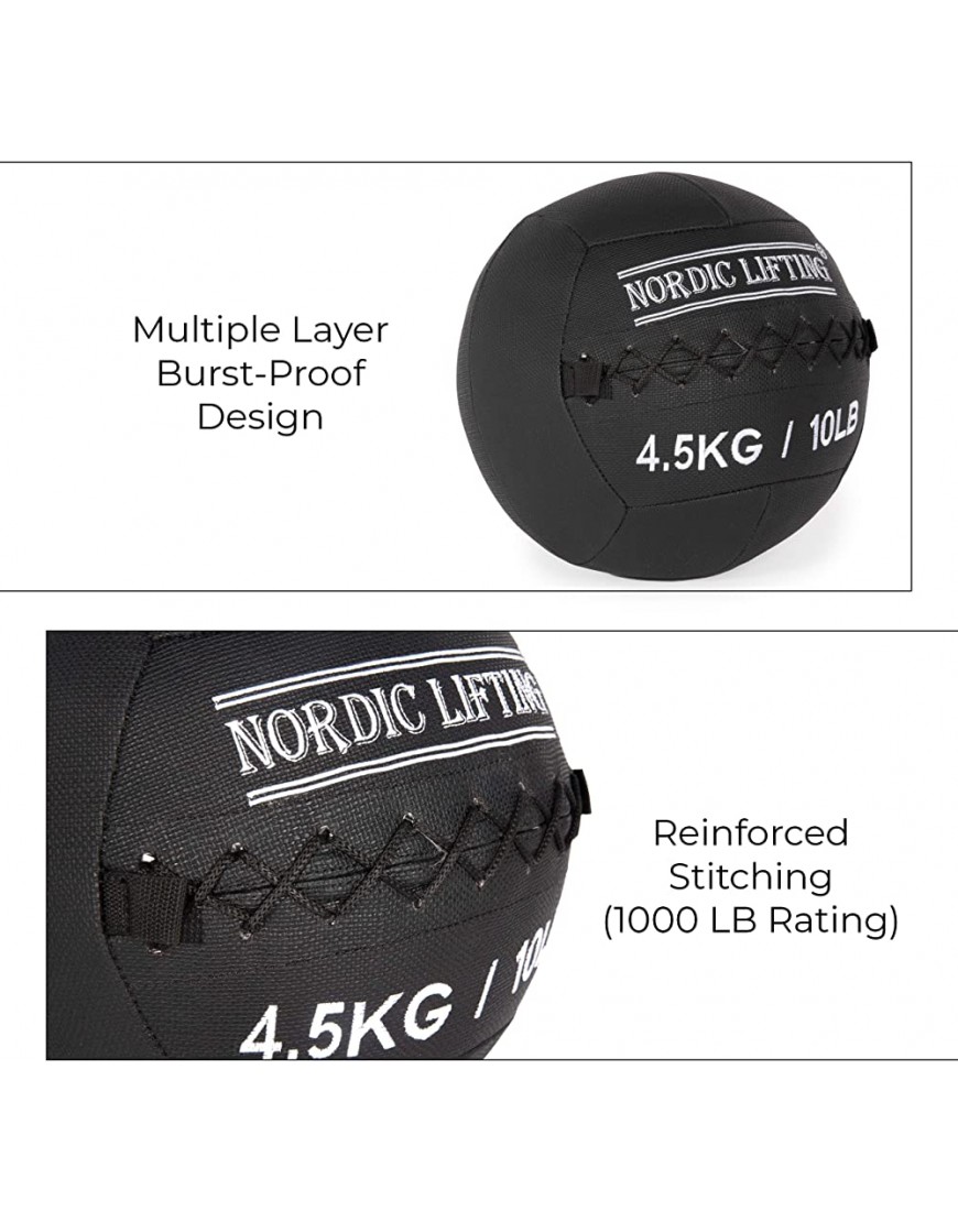 Wandball für Crossfit & Fitness Medizinball fürs Fitnessstudio und Krafttraining von Nordic Lifting - BEYTC7BM