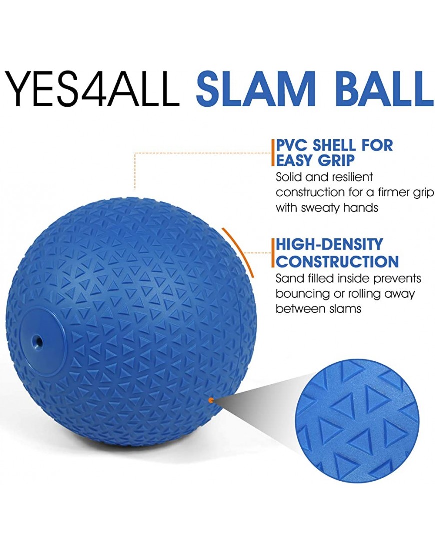 Yes4All Medizinball Slam Balls Lauffläche schwarz Blau Türkisblau Orangefarbene & Glänzend 4.5-18kg für Kraft Power und Workout Slam Medizinball - BXTLO915