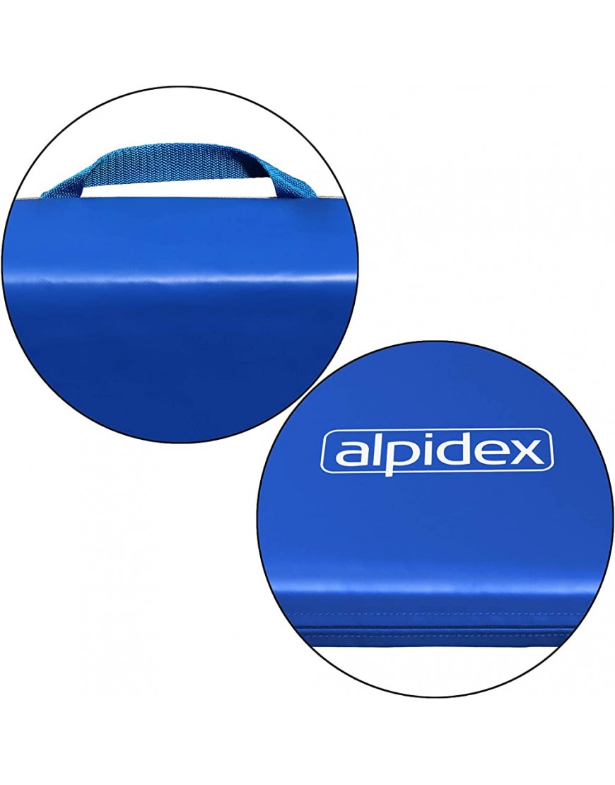 ALPIDEX klappbare Matte Turnmatte Sportmatte Gymnastikmatte 200 x 125 x 8 cm mit Anti-Rutschboden Lederecken und Tragegriffen RG 80 - BHICX3D4