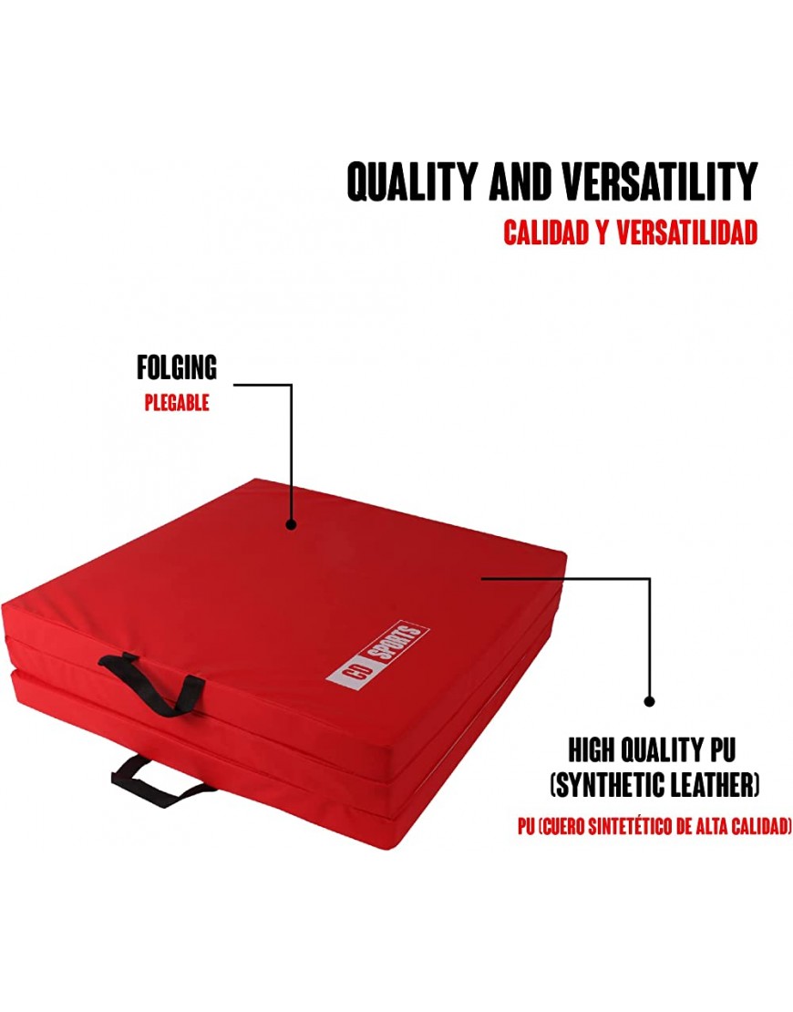 CalmaDragon 85620 Gymnastikmatte PU-Schaum wasserdicht Schutzmatte in 3 Paneelen 60 x 180 x 6 cm robust rutschfest kompakt leicht für Yoga Pilates - BTXJGKV1
