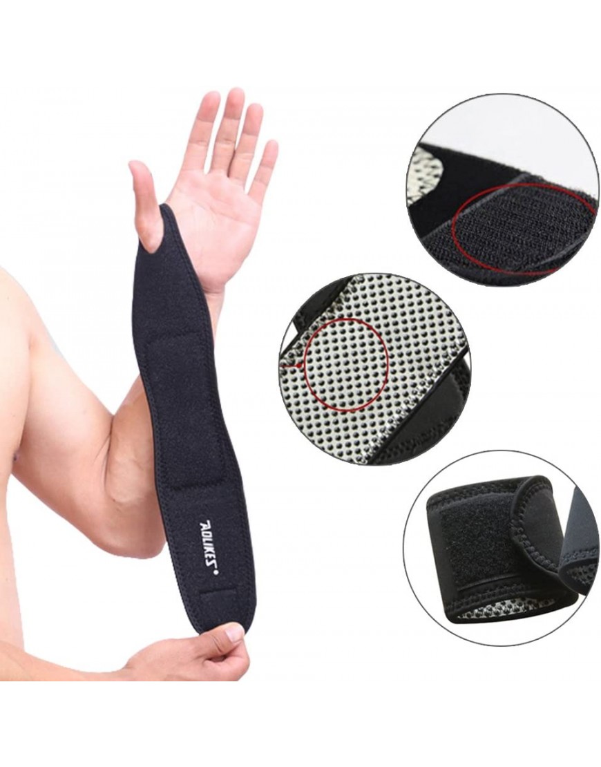 2 Packungen selbstheizende magnetische Handgelenkbandage verstellbar Schutz für Arbeiten Radfahren Laufen Sport für Damen und Herren Einheitsgröße schwarz - BCREFWDQ