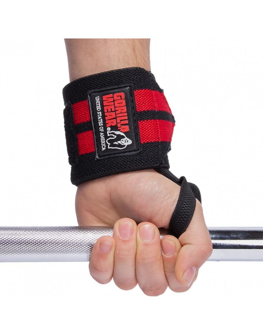 Gorilla Wear Wrist Wraps Pro schwarz rot Bodybuilding und Fitness Accessoire - BWSJI3KQ