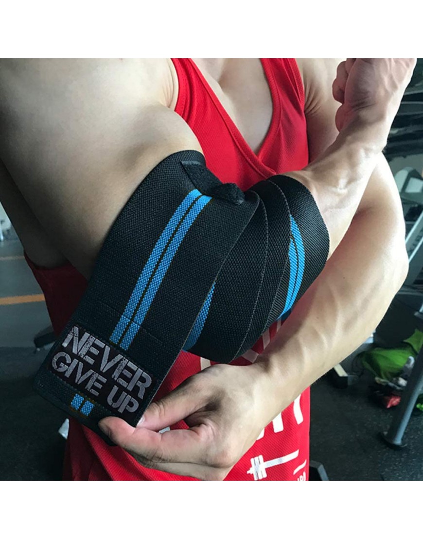 HYFAN Professionelle Ellenbogenbandagen mit elastischen Bändern Unterstützung für Gewichtheben Workout Bodybuilding Fitnessstudio - BLBLUHV5